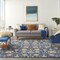 Homeroots 8 x 10 ft. Navy Blue Floral Buds Area Rug 385239 - alternate 4